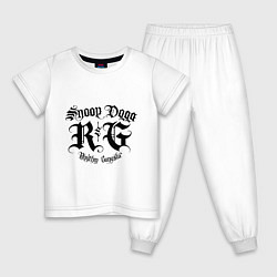 Пижама хлопковая детская Snoop Dogg: Gangsta, цвет: белый
