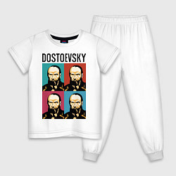 Пижама хлопковая детская Dostoevsky, цвет: белый