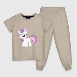 Пижама хлопковая детская Пони Крошка Бель, цвет: миндальный
