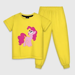 Пижама хлопковая детская Пони Пинки Пай, цвет: желтый