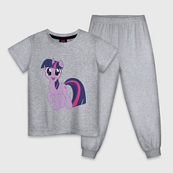 Пижама хлопковая детская Пони Сумеречная Искорка, цвет: меланж
