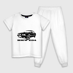 Пижама хлопковая детская BMW e34 5 series, цвет: белый