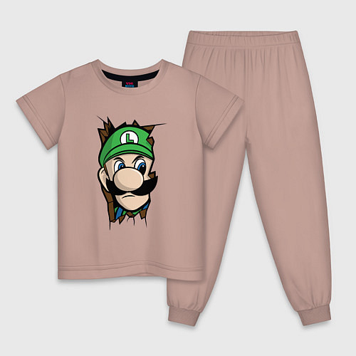 Детская пижама Луиджи Марио / Пыльно-розовый – фото 1