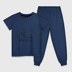 Пижама хлопковая детская Сколько ног у слона, цвет: тёмно-синий