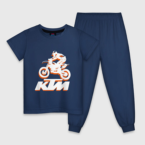 Детская пижама KTM белый / Тёмно-синий – фото 1