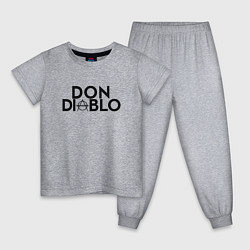 Пижама хлопковая детская Don Diablo, цвет: меланж