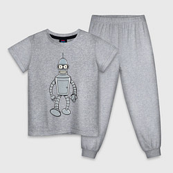 Пижама хлопковая детская Iron Bender, цвет: меланж