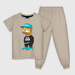 Пижама хлопковая детская Bart Just Us, цвет: миндальный