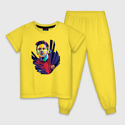 Пижама хлопковая детская Messi Art, цвет: желтый