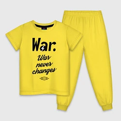Пижама хлопковая детская War never changes, цвет: желтый