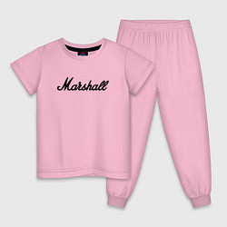 Пижама хлопковая детская Marshall logo, цвет: светло-розовый