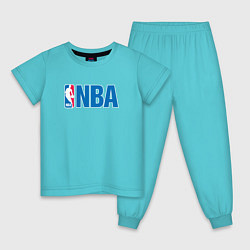 Пижама хлопковая детская NBA, цвет: бирюзовый