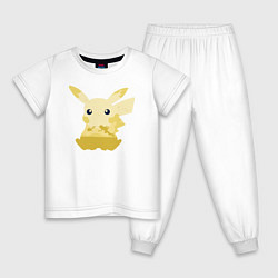 Пижама хлопковая детская Pikachu Shadow, цвет: белый