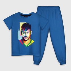 Пижама хлопковая детская Neymar: fun-art, цвет: синий