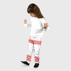 Брюки детские Славянский орнамент (на белом), цвет: 3D-принт — фото 2