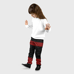 Брюки детские Славянский орнамент (на чёрном), цвет: 3D-принт — фото 2