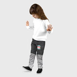 Брюки детские ФК Ливерпуль: Серый стиль, цвет: 3D-принт — фото 2