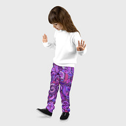 Брюки детские Фиолетовый этнический дудлинг, цвет: 3D-принт — фото 2