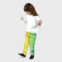 Брюки детские Разноцветный акварель градиент, цвет: 3D-принт — фото 2