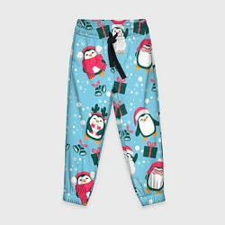 Детские брюки Новогодние Пингвины