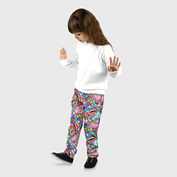 Брюки детские Сумасшедший стикербомб, цвет: 3D-принт — фото 2