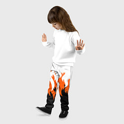 Брюки детские Оранжевый Огонь, цвет: 3D-принт — фото 2