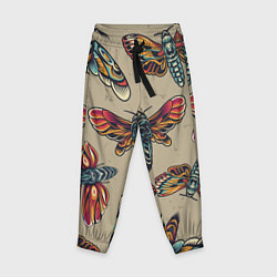 Брюки детские Мотыльки-черепа, цвет: 3D-принт