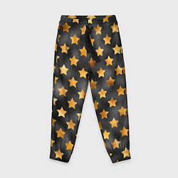 Брюки детские Золотые звезды на черном, цвет: 3D-принт