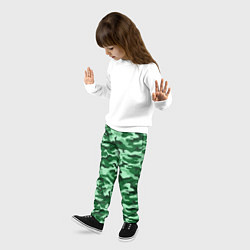 Брюки детские Зеленый монохромный камуфляж, цвет: 3D-принт — фото 2