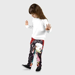 Брюки детские Клинок, рассекающий демонов Незуко Камадо, цвет: 3D-принт — фото 2