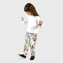 Брюки детские Цветы Утренний Букет Лилий, цвет: 3D-принт — фото 2