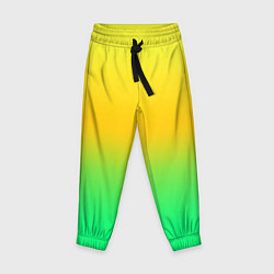 Брюки детские Неоновый градиентный желто-зеленый фон, цвет: 3D-принт