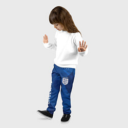 Брюки детские Сборная Англии Синяя Абстракция, цвет: 3D-принт — фото 2