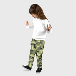 Брюки детские Кошачий камуфляж в зеленой гамме, цвет: 3D-принт — фото 2