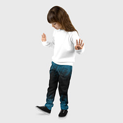 Брюки детские Синие штрихи на черном, цвет: 3D-принт — фото 2