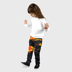 Брюки детские Orange and black, цвет: 3D-принт — фото 2