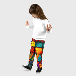 Брюки детские Лоскутная мозаика - пэчворк, цвет: 3D-принт — фото 2