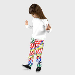 Брюки детские Разноцветная оптическая иллюзия, цвет: 3D-принт — фото 2