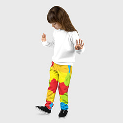 Брюки детские Кляксы разноцветные - детский камуфляж, цвет: 3D-принт — фото 2