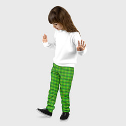 Брюки детские Шотландка зеленая крупная, цвет: 3D-принт — фото 2
