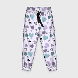 Брюки детские Розовый паттерн с сердечками, цвет: 3D-принт