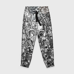 Брюки детские Татуировки черепов, цвет: 3D-принт