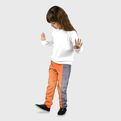 Брюки детские Кожа серая оранжевая, цвет: 3D-принт — фото 2