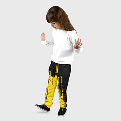 Брюки детские Фонтан бурлящей желтой краски, цвет: 3D-принт — фото 2