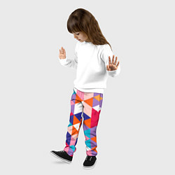Брюки детские Ромбический разноцветный паттерн, цвет: 3D-принт — фото 2