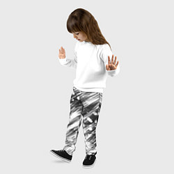 Брюки детские Черно-белые штрихи, цвет: 3D-принт — фото 2
