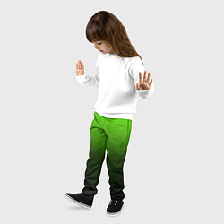 Брюки детские Градиент ядовитый зеленый - черный, цвет: 3D-принт — фото 2