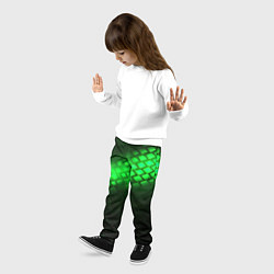 Брюки детские Неоновые зеленые пластины, цвет: 3D-принт — фото 2