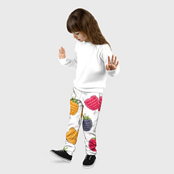 Брюки детские Разноцветная малина, цвет: 3D-принт — фото 2