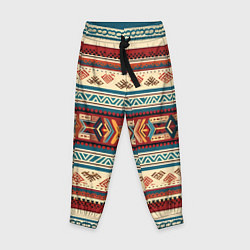 Брюки детские Этнический паттерн в горизонтальную полоску, цвет: 3D-принт